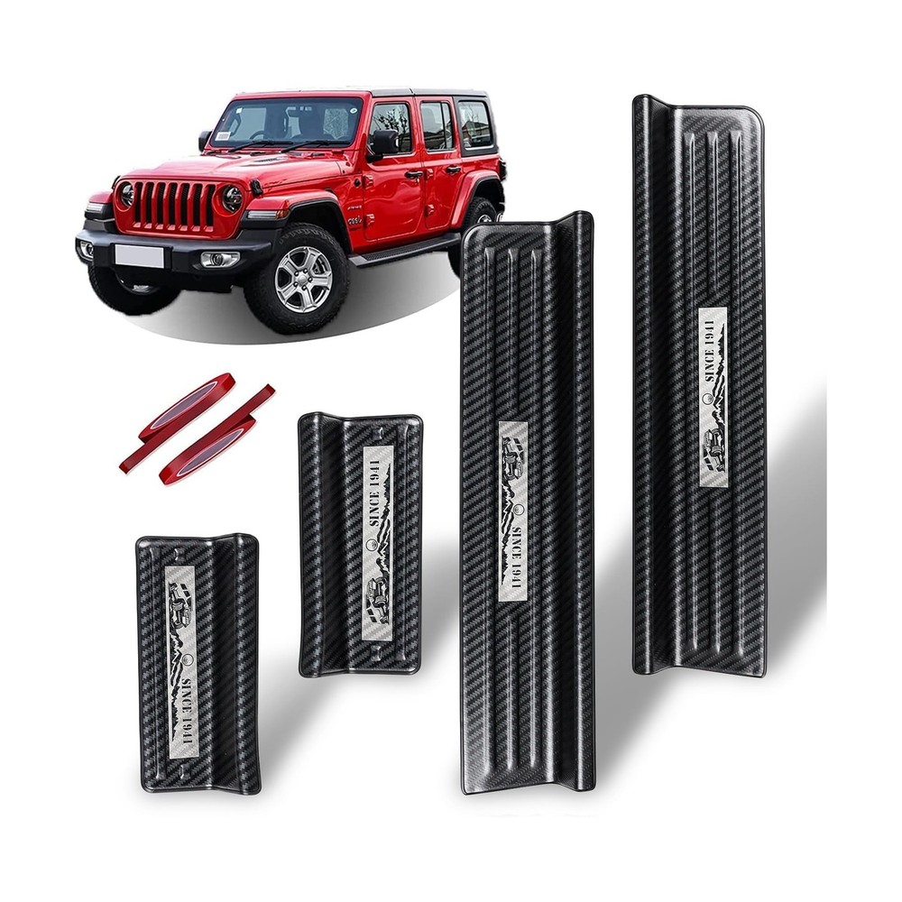 Rowa Door Sill Guards for Jeep 2018-2026 Wrangler JL JLU & 2020-2026 Gladiato...