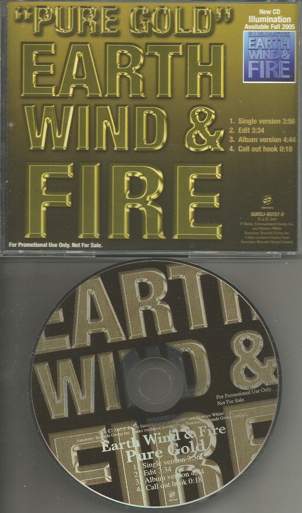 EARTH WIND AND FIRE Pure Gold Single Version & EDIT PROMO DJ CD single 2005 USA