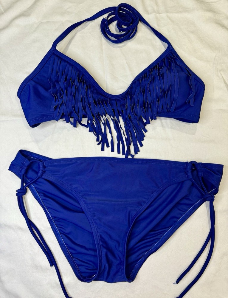 Arizona Blue Bikini  Medium Fringe Top, Large Bottoms