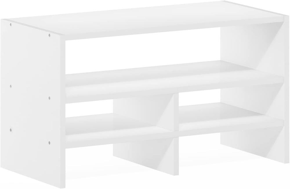 White Hermite Desktop Organizer Shelf Bookcase for Workspace Storage