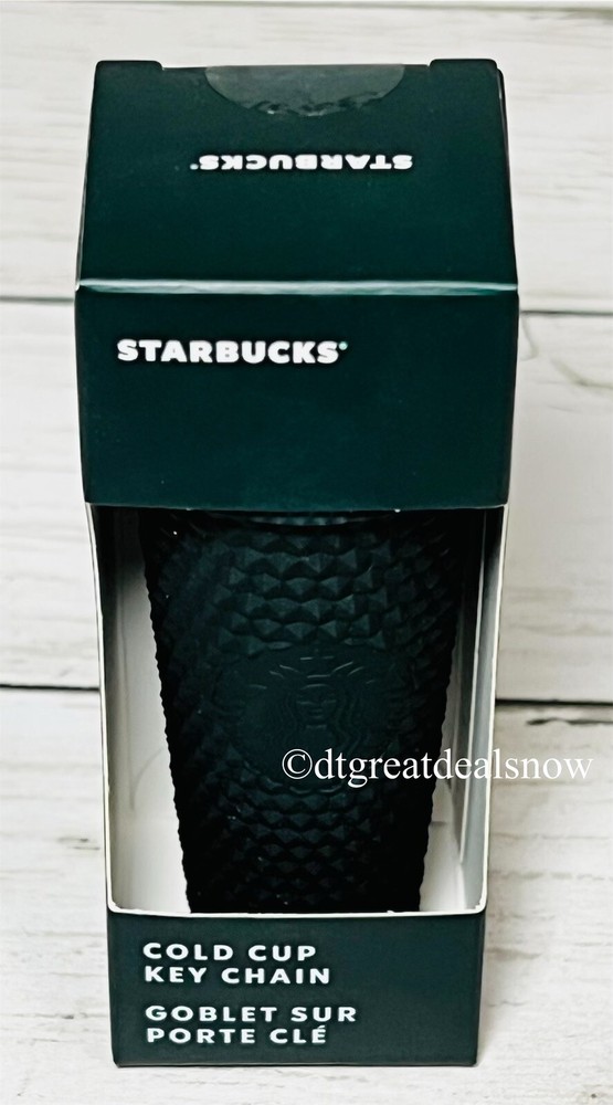 Starbucks Dark Green Matte Studded Cold Cup Keychain NEW-image