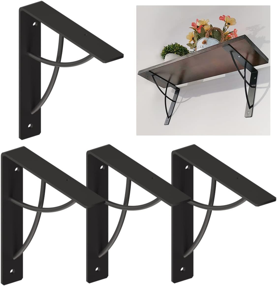 Shelf Brackets & Supports 7 Inch, Heavy Duty Metal Wall Shelf Bracket L Cross De