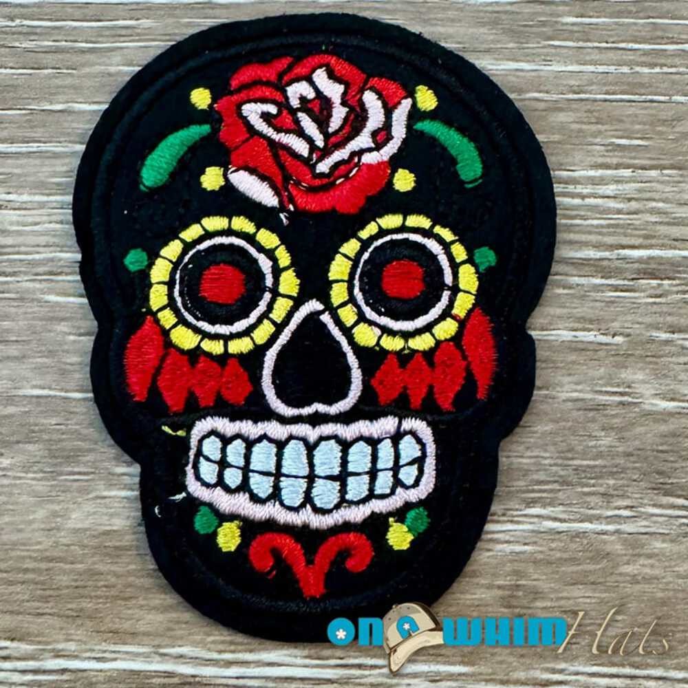 Black Candy Skull Iron-On Patch