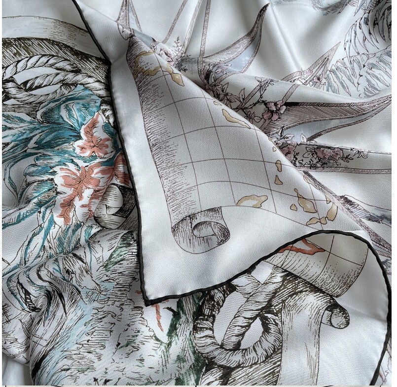 18 Momme Twill Silk Scarf Bandanna Square Shawl 35