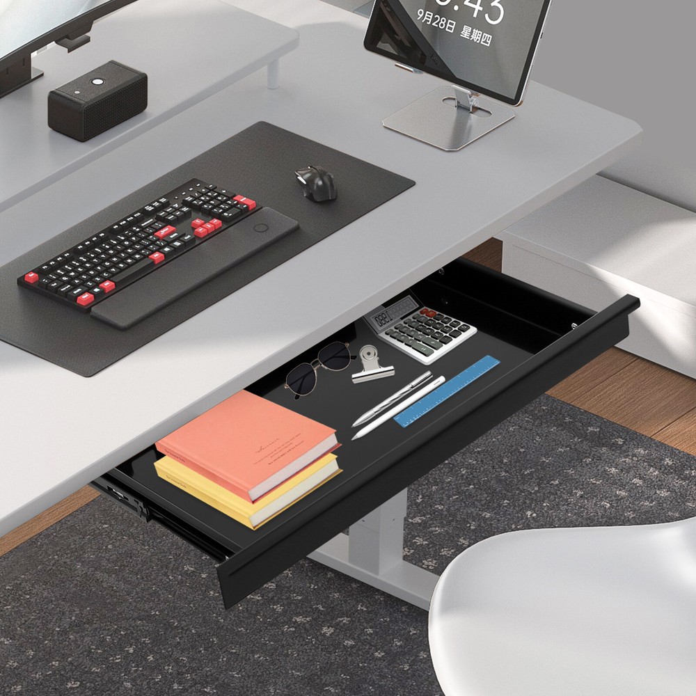 Under Desk Sliding Pull-Out Drawer Drawer Storage Organizer For Standing Desks