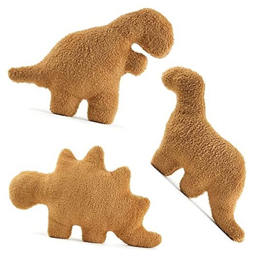 Nugget Pillow Plush, 18 inches Dinosaur Chicken Nugget Medium 3 Packs Dino