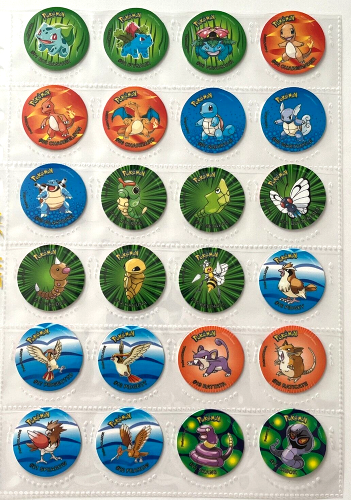 2023 TAZOS POKEMON KANTO - Full Set 151/151 Pogs Flips Taps PERU Charizard Mew