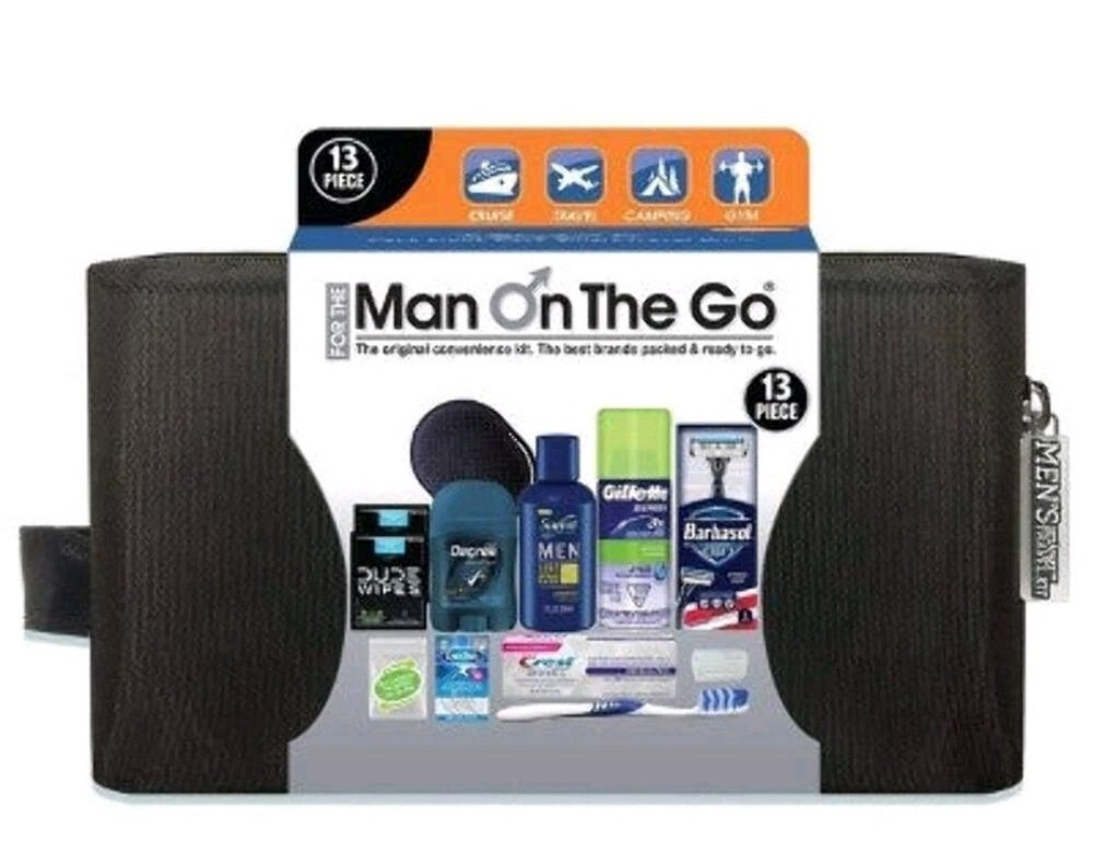 Man On The GO Convenience Kits Men's Bath & Body Travel Kit Trial Size NWT