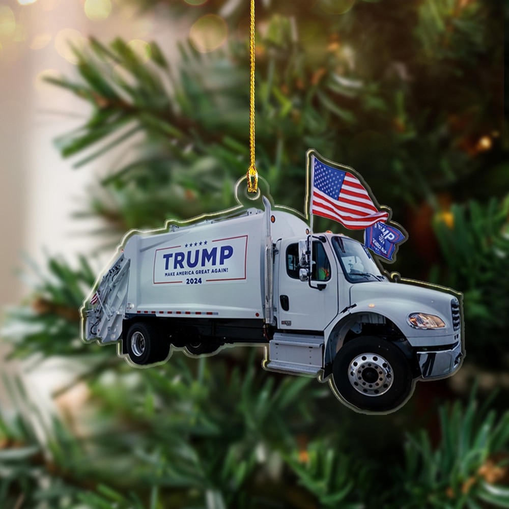 Trump Make America Great Again 2024 Garbage Truck Ornament  Donald Trump Boards