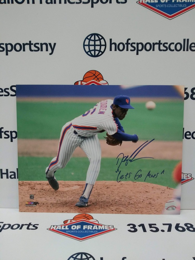 Dwight Doc Gooden New York Mets Signed Pitching 11X14 Jsa Coa
