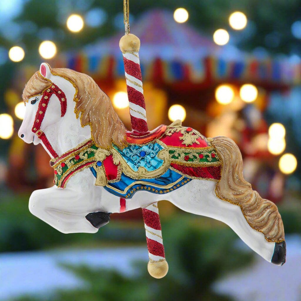 Bellissimo Carousel Horse Glass Ornament 6