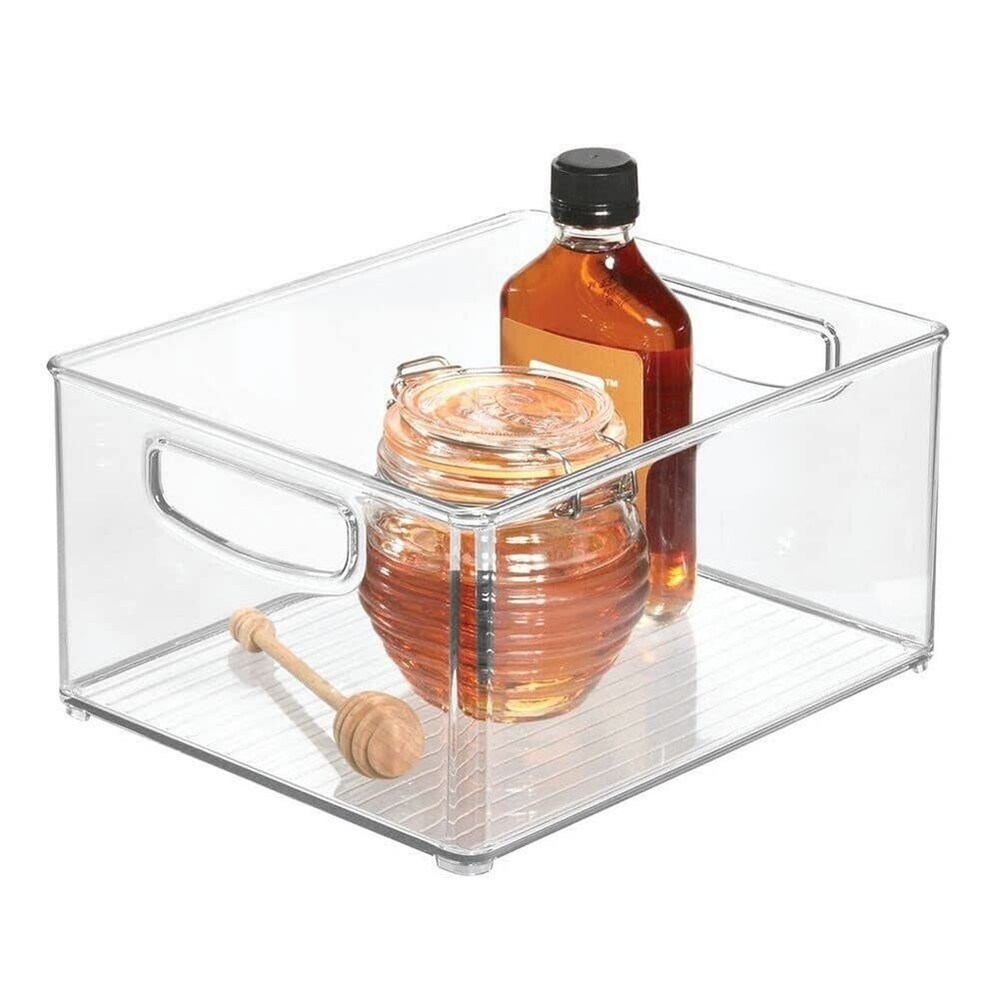 Storage Box Fridge Box Acrylic Clear Hinch Container Portable Versatile