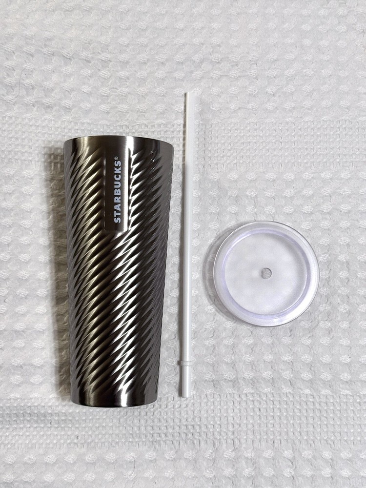 Starbucks 24oz Spiral Stainless Steel Silver Tumbler Cup