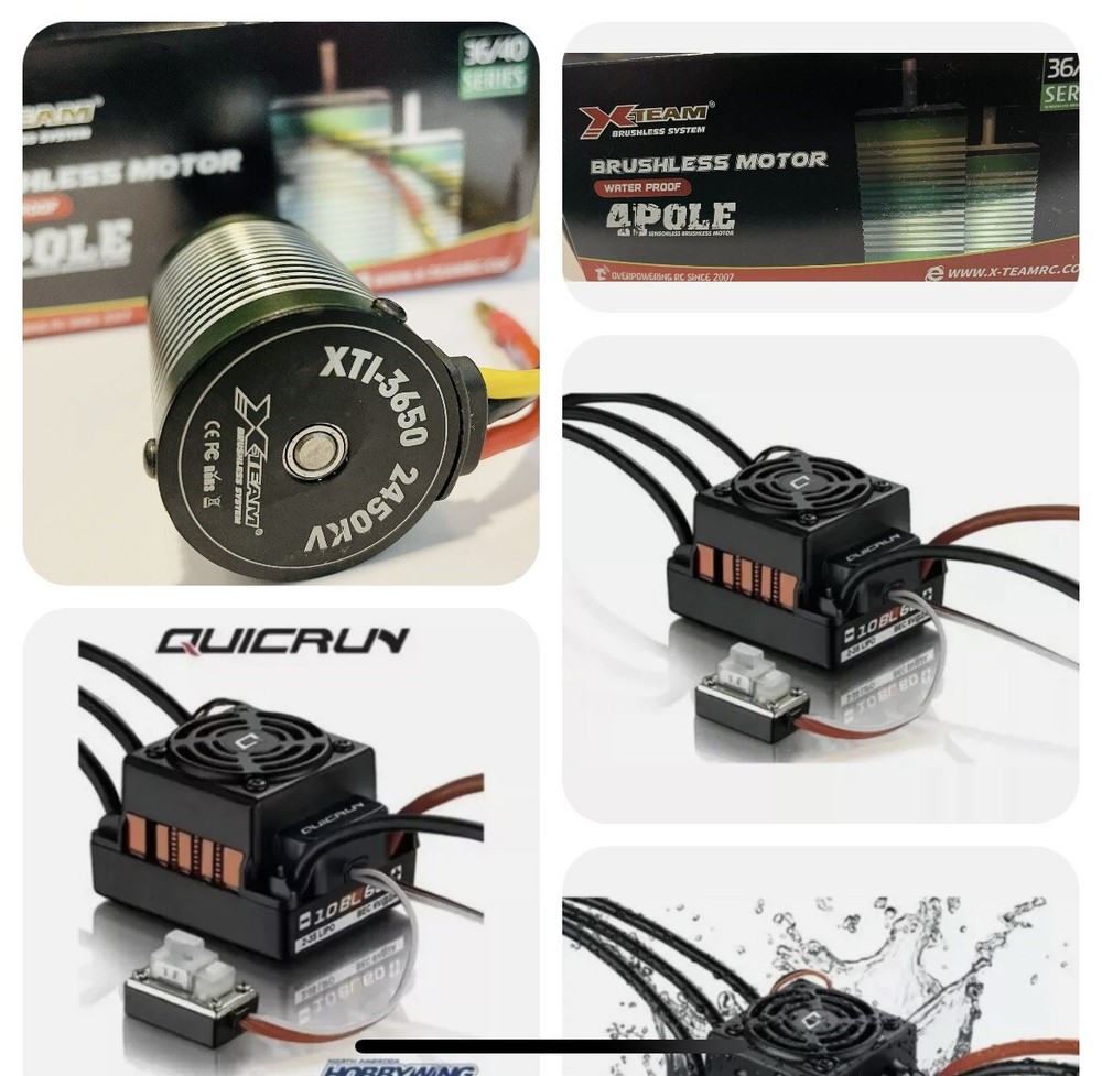 Xteam 2450KV Brushless Motor with Hobbywing 60A ESC for 1/10 RC Cars