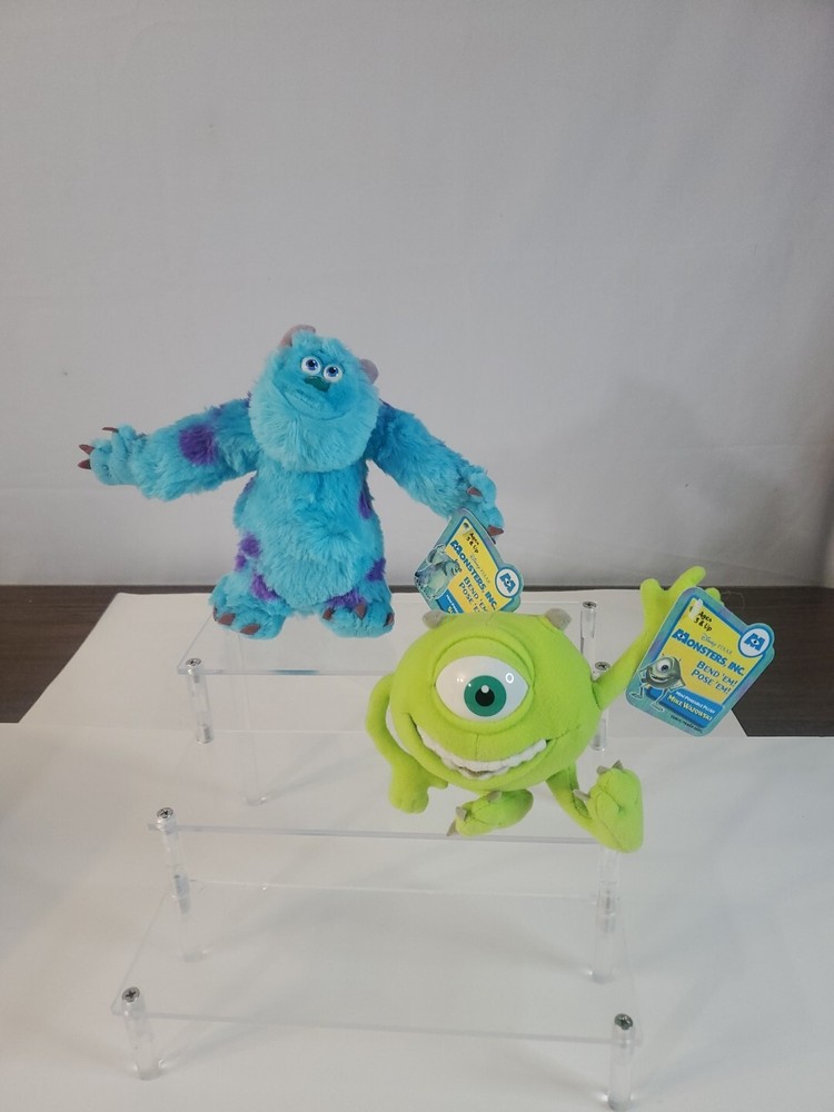 Vintage Monsters, Inc. Poseable 7” Plush Figures Sully & Mike Candy Keepers 2001