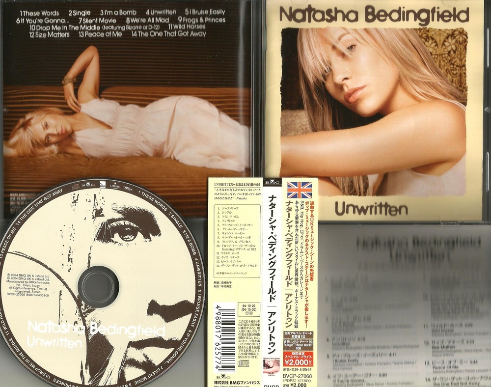 NATASHA BEDINGFIELD Unwritten w/BONUS UNRELEASED TRK JAPAN PRESS CD USA Seller