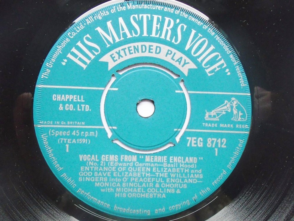 Various Vocal Gems From Merrie England No 2 EP HMV 7EG8712 EX 1950s Vocal Gems F