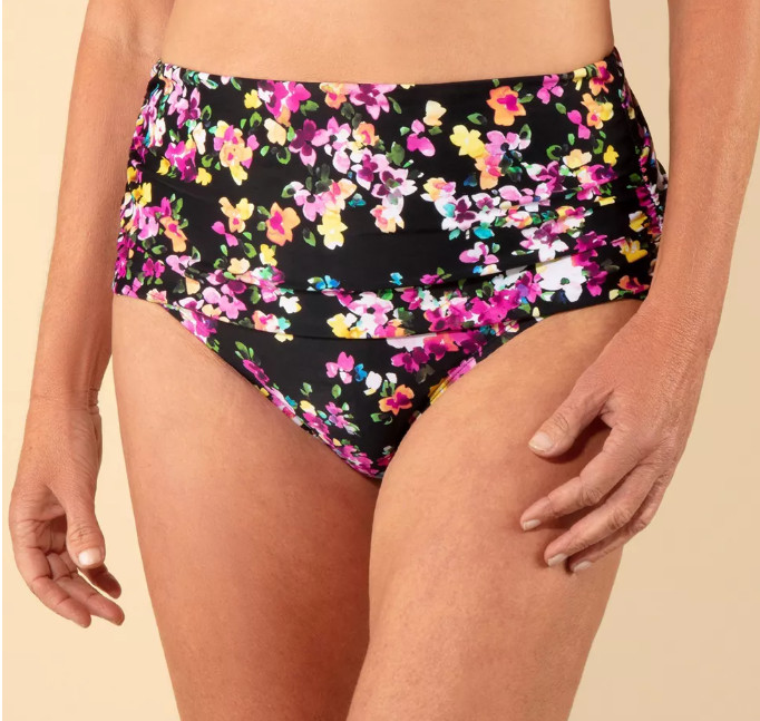 Lands' End Women's Floral Print Foldover Bikini Bottom - Multi L