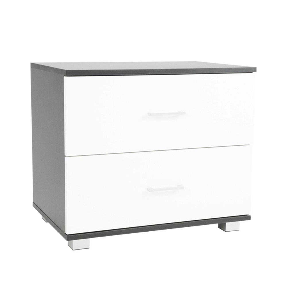 NNEDSZ Sarantino Bedside Table Cabinet Storage Chest 2 Drawers Lamp Side Nightst