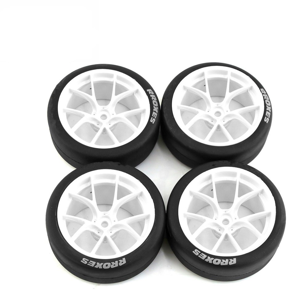 65mm Rubber Wheel Tyres with 12mm Hex Fit for Tamiya TT01 TT02 XV01 HPS HPI 1/10 RC Cars