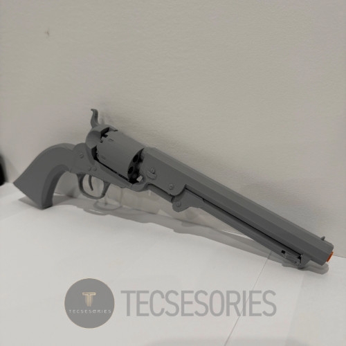 3D Printed Colt 1851 Navy Revolver Prop 1:1 Scale Grey Display Replica