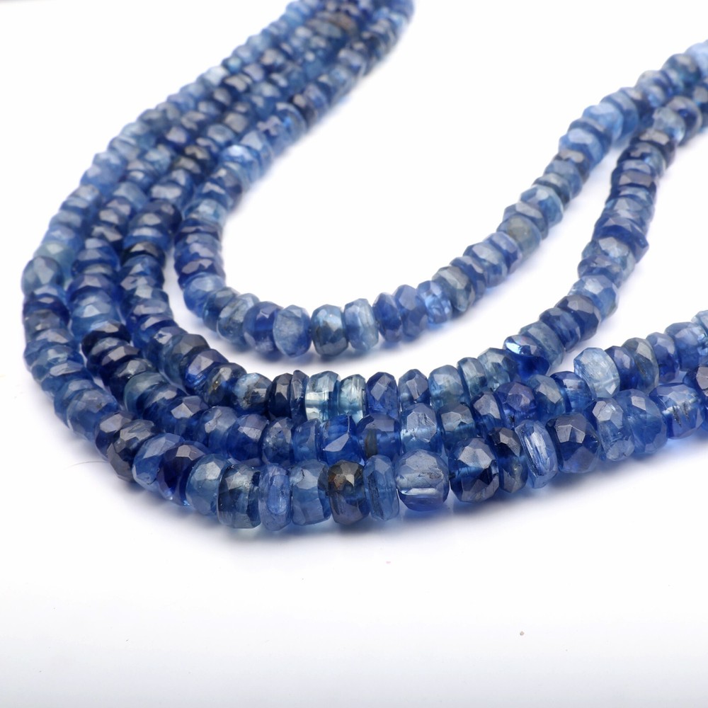 Natural Kyanite Beads 16 Inch Strand 4-6 MM Beads Faceted Rondelle  Shape Beads