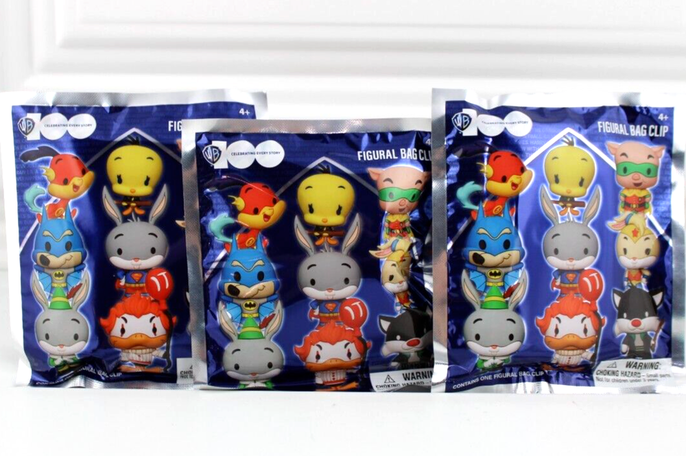 Looney Tunes Lot of 3 Blind Bag Figural Clips WB 100th Anniversary Series New
