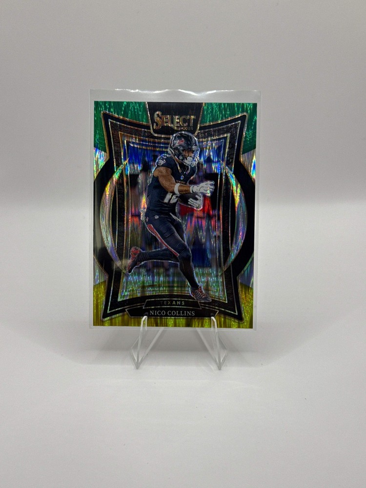 Nico Collins #86 Green Yellow Prizm Shock Concourse Level 2024 Panini - Select F