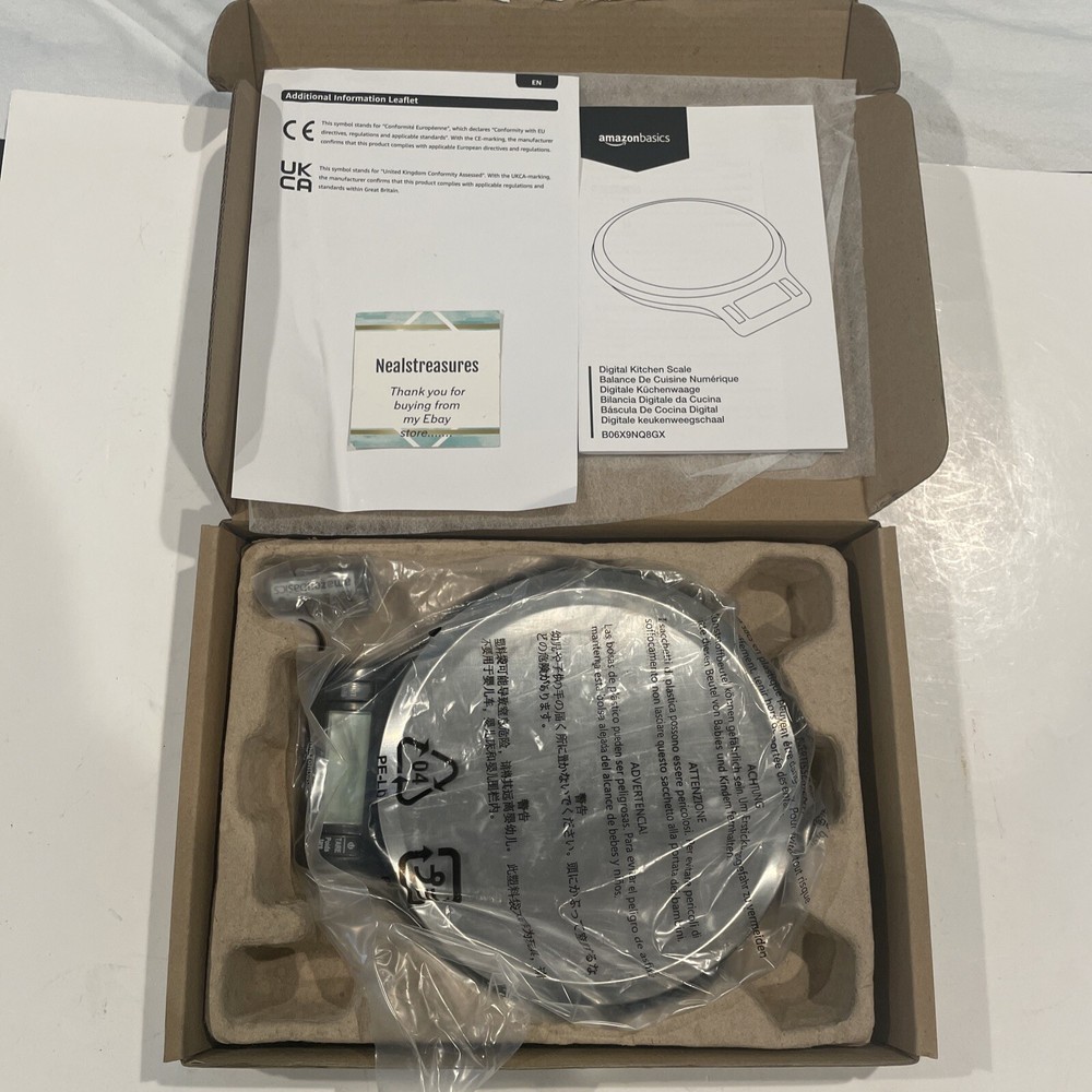 AmazonBasics Stainless Steel Digital Kitchen Scale - LCD Display - Batteries NOB-image
