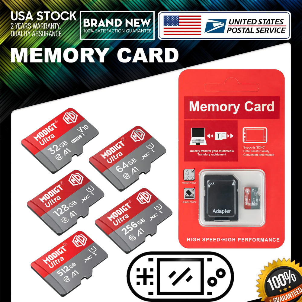128GB 256GB 512GB Micro SD Card Memory Card TF Card with Free Adapter High Speed