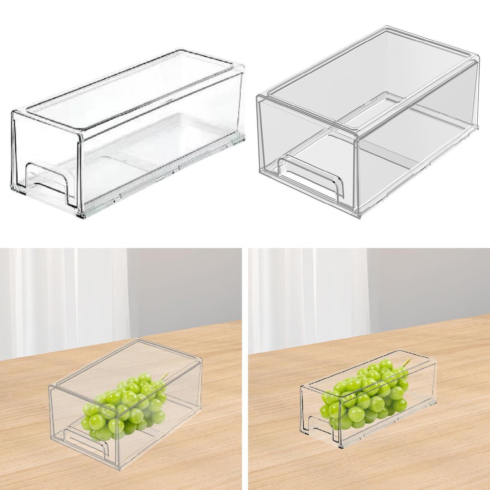 Stackable Storage Drawer Clear Stackable Storage Bin for Desk Counter Vanity
