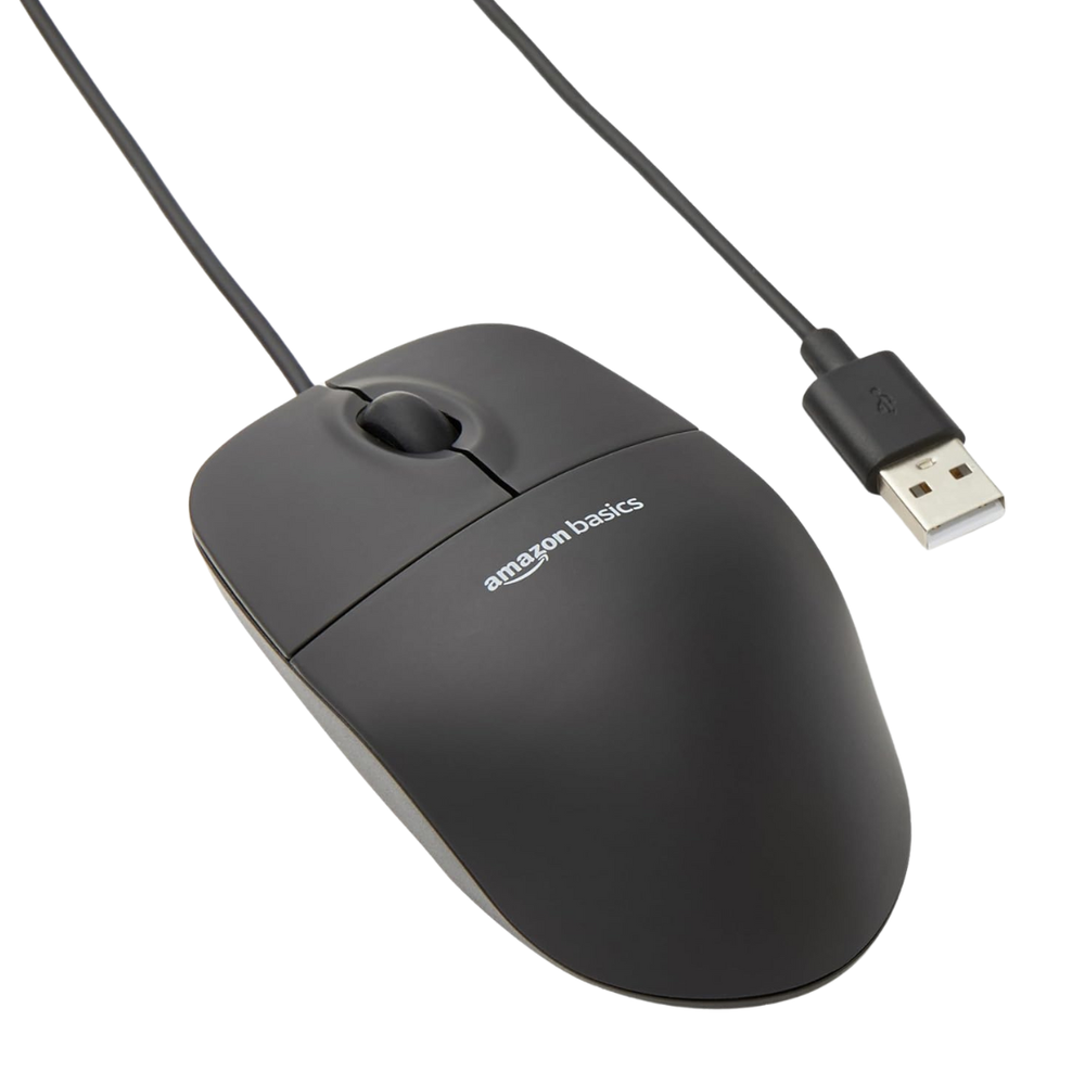 AmazonBasics MSU0939 Ambidextrous Wired Optical Mouse with USB Tracking-image