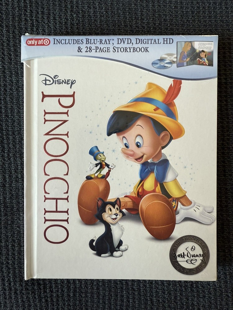 Pinocchio (Blu-ray/DVD/Digital) TARGET EXCLUSIVE STORYBOOK! BRAND NEW!