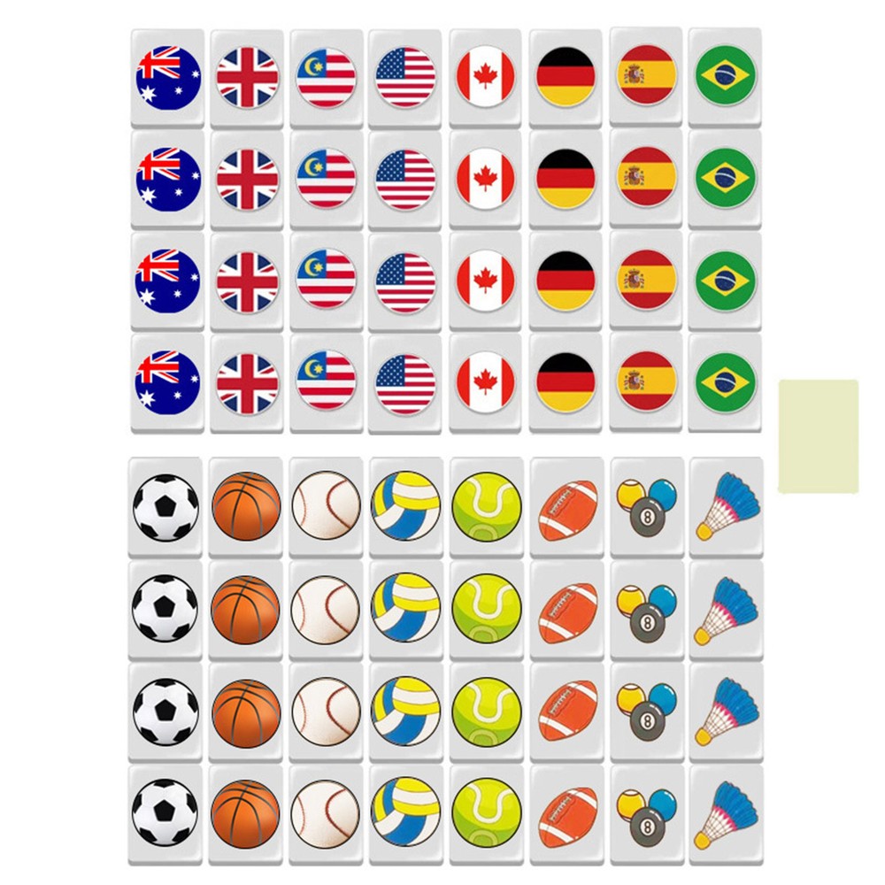 24mm National Flag Mahjong 65 Beach Escape Game Blocks Mahjong Set