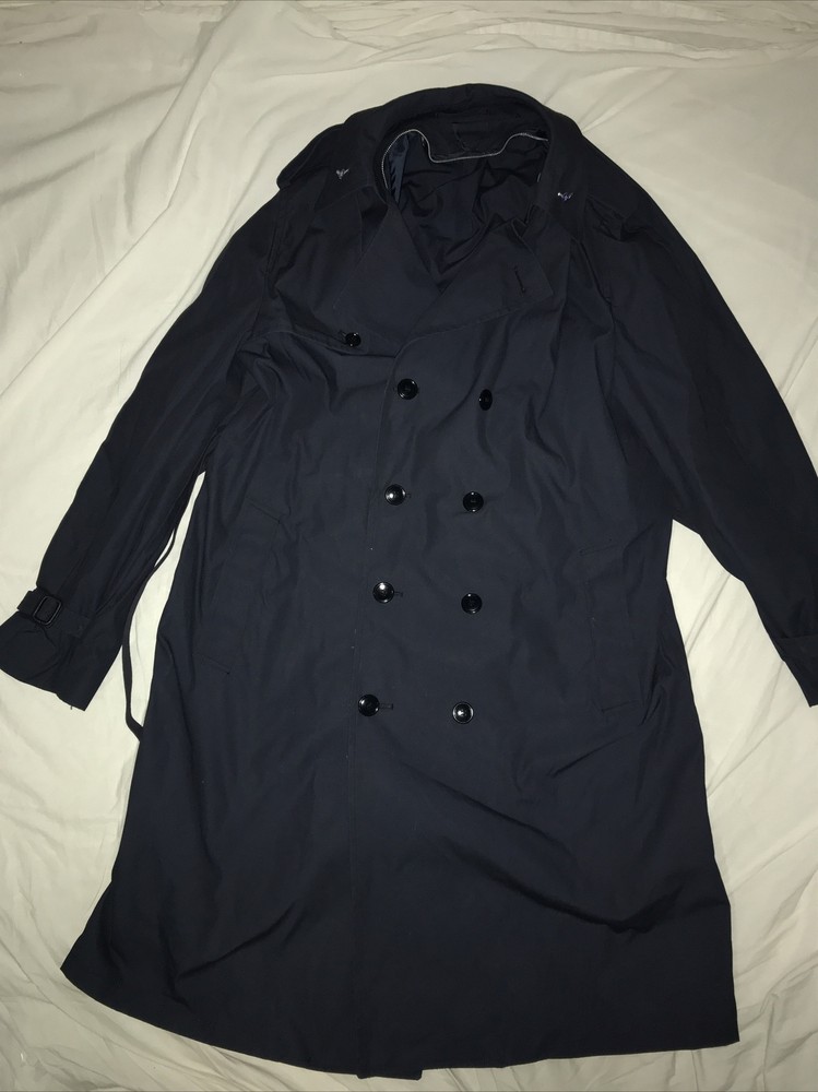 Defense Logistics Agency Men's Trench Coat Defender Collection Blue Size 44L-image