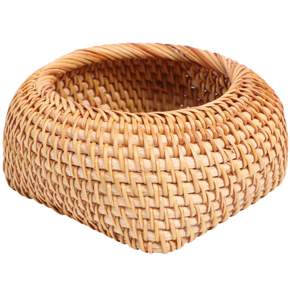Woven Tray Rattan Wicker Baskets with Lids Home Storage Box Delicate
