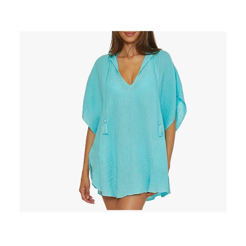Trina Turk Serene Poncho Swim Cover Up, NWT, Size S/M, Aqua