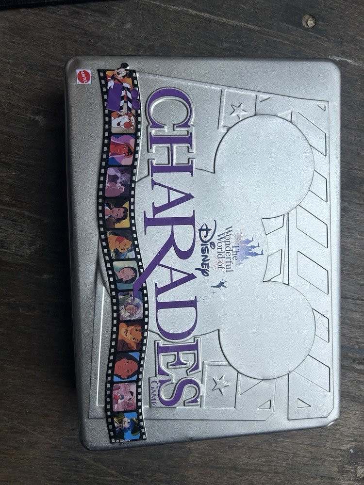 Disney Charades Game Tin Box 1999 New Open Box Family Fun Activity
