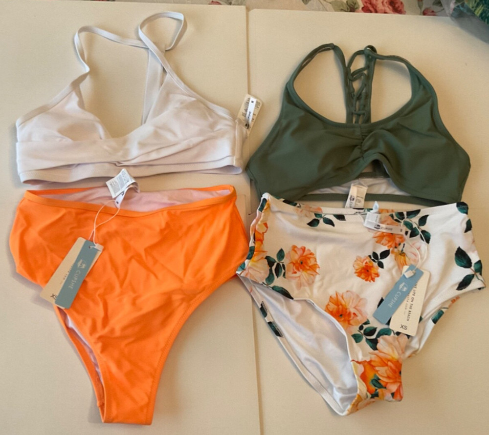 Lot of 2 NEW CUPSHE Women’s Bikinis / Swimsuits -  XS Extra Small NWT FREE SHIP
