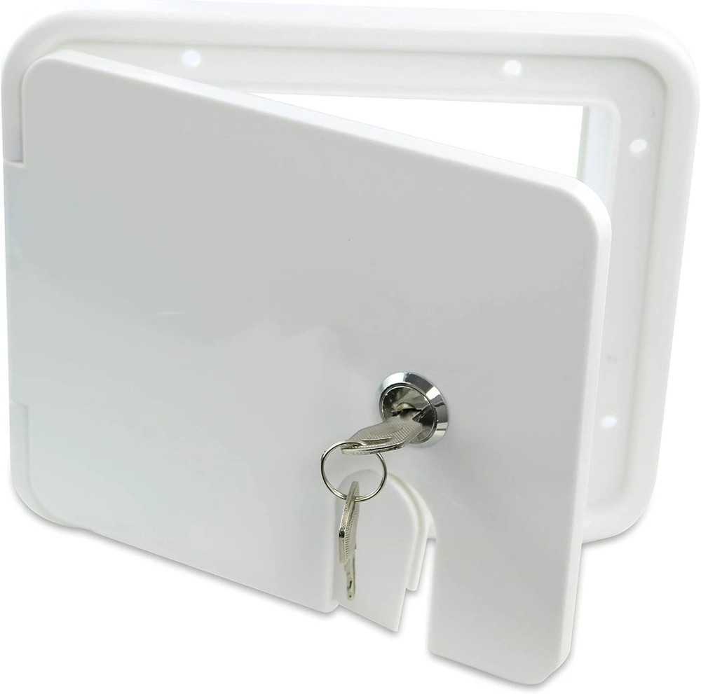 RV Camper Trailer Motorhome Power Cord Hatch Electrical Access Door (White-1802M