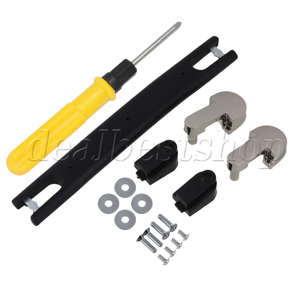 3x Luggage Carry Plastic Handle with Screws Caps Replacement Plastic Black