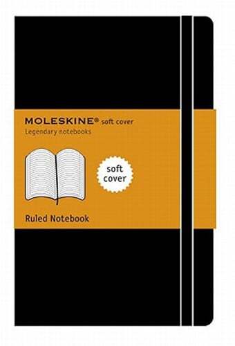 Moleskine Classic Large Ruled Soft Cover Notebook Black 5 x 8.25 Inches New