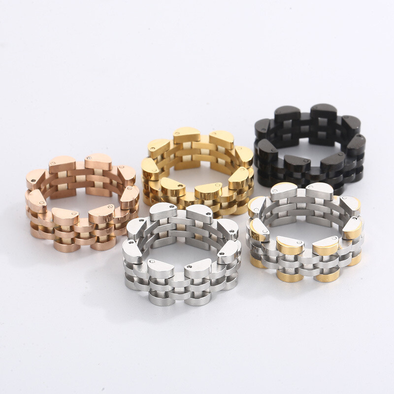 Stainless steel watch band chain men's and women's titanium steel ring bracelet