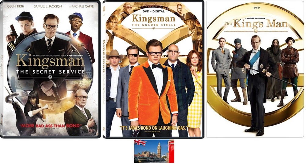 THE KINGSMAN TRILOGY, SECRET SERVICE, GOLDEN CIRCLE, & KING'S MAN 3 DVD SET NEW