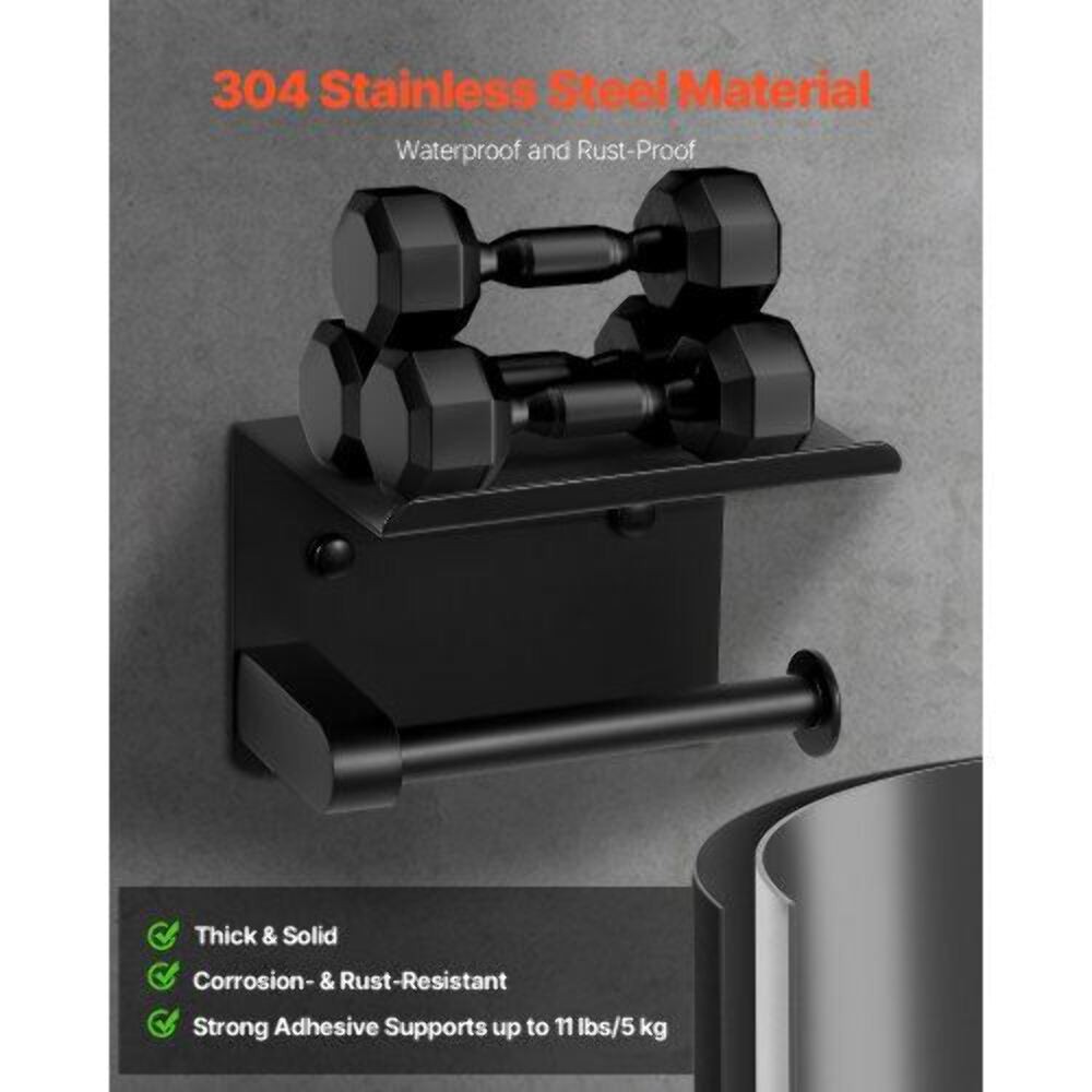 Toilet Paper Holder with Shelf Fits Mega Rolls Size Stainless Steel