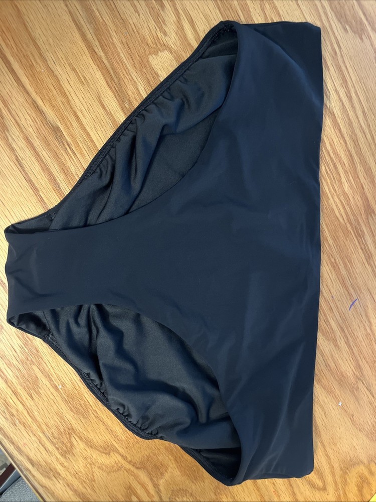 Lands End High Waist Swim Bottoms Womens 18W Black Bikini