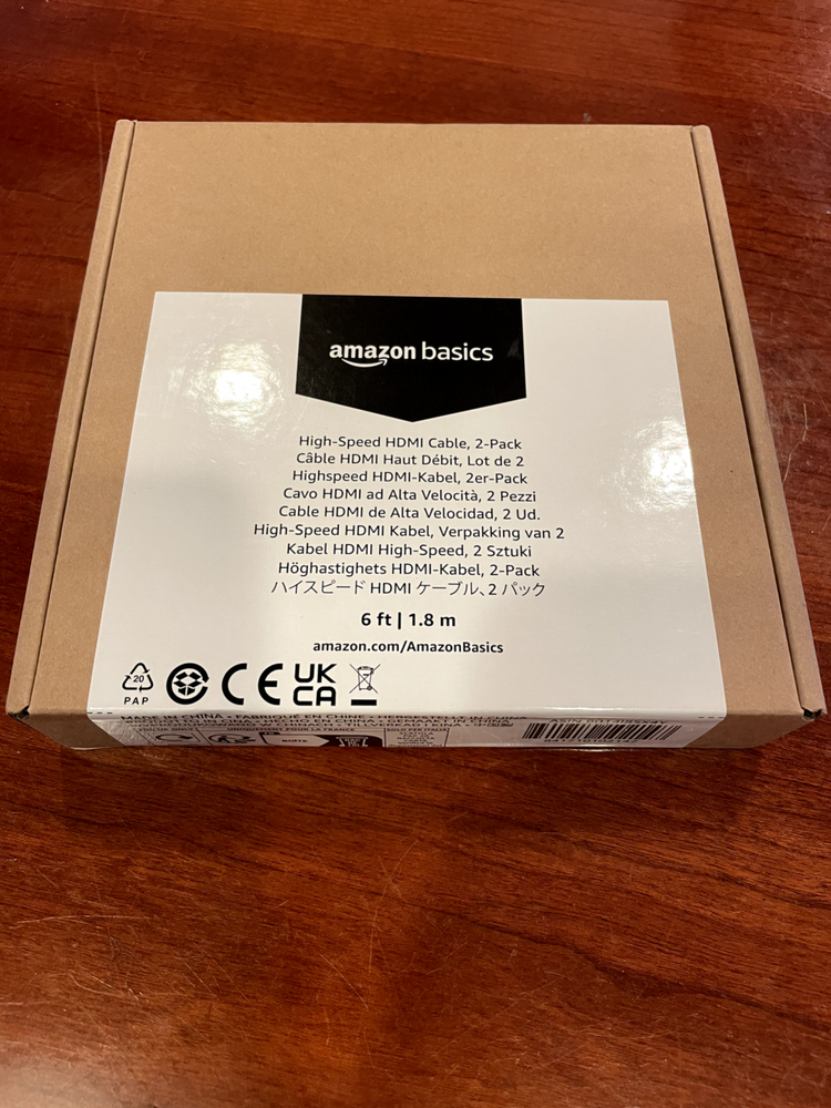 AmazonBasics 6ft High-Speed HDMI Cable 1.8m Brand New Sealed-image