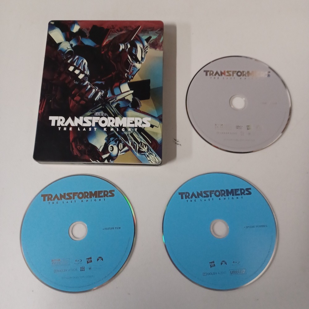 Transformers The Last Knight 4K Ultra HD Blu-Ray DVD Steelbook 3 Disc Set