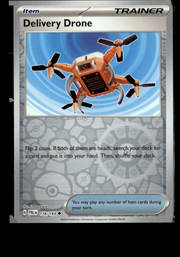 Pokemon Delivery Drone 178/193 Paldeaa Evolved Holograma Inverso Poco Común Lote de 2 Cartas-image