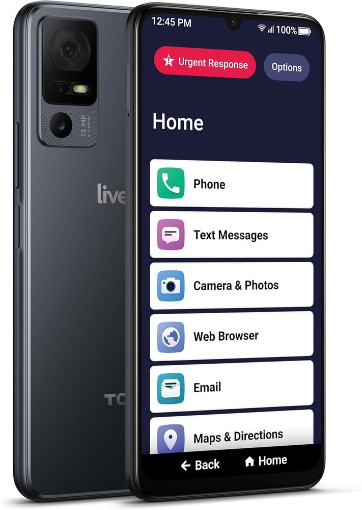 LIVELY Jitterbug Smart4 Smartphone for Seniors - Cell Phone Black